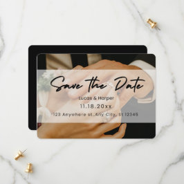 ブラックデモダンータカードの保存招待状 セーブザデート