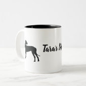 ブラックデーン、大型犬 ツートーンマグカップ (正面左)