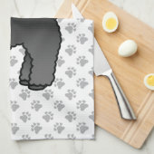 ブラックトイプードルかわいい漫画の犬 キッチンタオル (四つ折り)