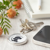 ブラックトイプードルIAAM キーホルダー (側面)