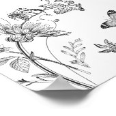 ブラックトイルフローラバースデーパーティー歓迎サイン ポスター (角)