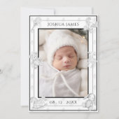 ブラックトイル男の赤ちゃん誕生のお知らせ 招待状 (正面)