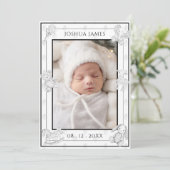 ブラックトイル男の赤ちゃん誕生のお知らせ 招待状 (スタンド正面)