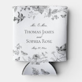 ブラックトイレデジュイヴィンテージフローラ結婚式の引き出物 缶クーラー (正面)