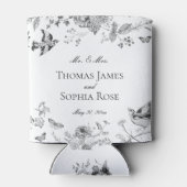 ブラックトイレデジュイヴィンテージフローラ結婚式の引き出物 缶クーラー (裏面)