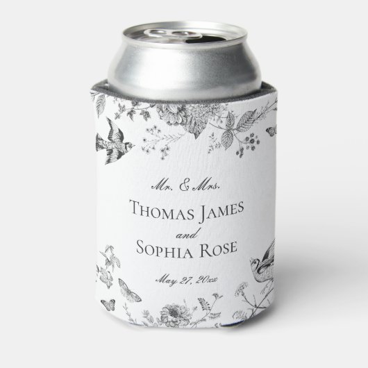 ブラックトイレデジュイヴィンテージフローラ結婚式の引き出物 缶クーラー (缶裏面)
