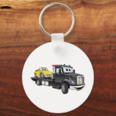 ブラックトウトラックフラットベッド漫画 キーホルダー (正面)