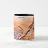 ブラックトカラフルリム付きドラマチックなアートマグ マグカップ (中央)