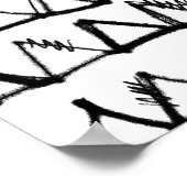 ブラックトライアングル金ゴールドグリッターモノグラム ポスター (角)