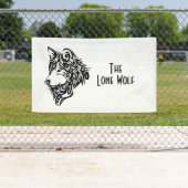 ブラックトライバルウルフカスタム文字 横断幕 (インサイチュ)