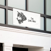 ブラックトライバルウルフカスタム文字 横断幕 (ビルの外側)