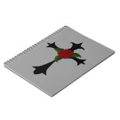 ブラックトライバルクロススパイラルノート ノートブック (左側)