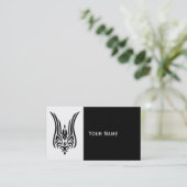 ブラックトライバルタトゥー – チューリップ+あなたのアイディア 名刺 (スタンド正面)