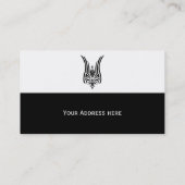 ブラックトライバルタトゥー – チューリップ+あなたのアイディア 名刺 (裏面)