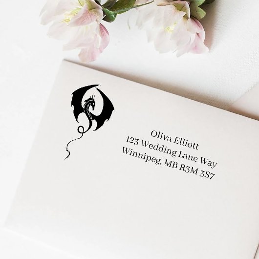 ブラックトライバルドラゴン セルフインキングスタンプ