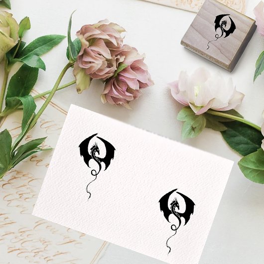 ブラックトライバルドラゴン ラバースタンプ