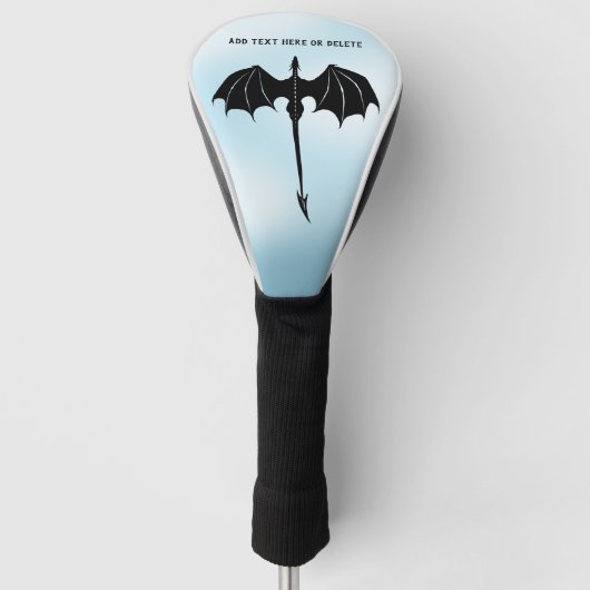 ブラックトライバルフライトドラゴンファンタジーブルースカイ ゴルフヘッドカバー (正面)