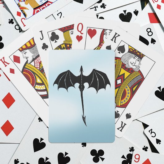 ブラックトライバルフライトドラゴンファンタジーブルースカイ トランプ