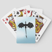 ブラックトライバルフライトドラゴンファンタジーブルースカイ トランプ (裏面)