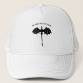 ブラックトライバルフライトドラゴンファンタジーホワイト キャップ (正面)