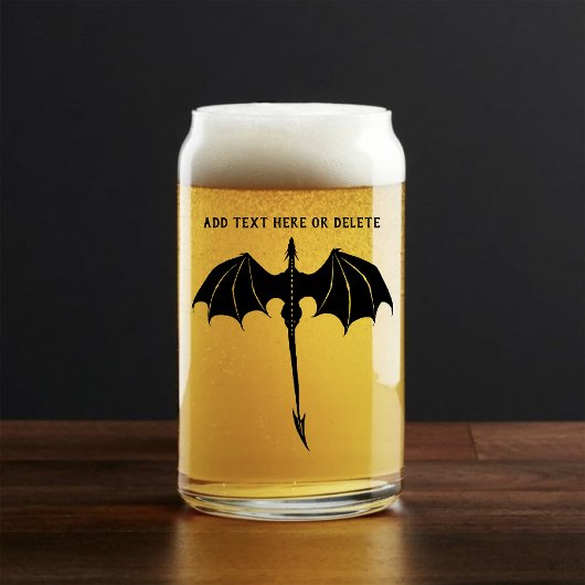 ブラックトライバルフライトドラゴンファンタジー ガラス缶