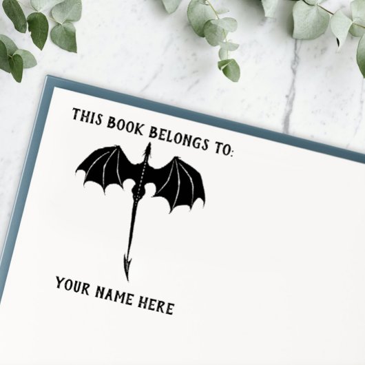 ブラックトライバルフライトドラゴンファンタジー セルフインキングスタンプ