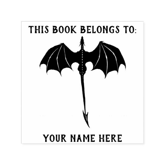 ブラックトライバルフライトドラゴンファンタジー セルフインキングスタンプ (デザイン)