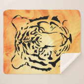 ブラックトラストライプのガーオンファイアリーオレンジ シェルパブランケット (正面(横))