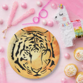 ブラックトラストライプのガーオンファイアリーオレンジ ペーパープレート (パーティー)