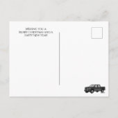 ブラックトラッククリスマスウィンタースノーハッピーホリデー シーズンポストカード (裏面)