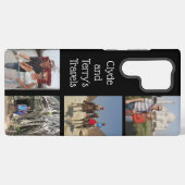 ブラックトラベルメモリーサムスンS22ウルトラケース SAMSUNG GALAXYケース (裏面横)