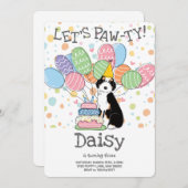 ブラックトリオシージョードルバースデーパーティーの招待 招待状 (正面/裏面)