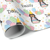 ブラックトリカラーコックパプオカバポウドッグ誕生日 ラッピングペーパー (ロールコーナー)