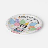 ブラックトリカラーシェパドールドッグ誕生日 ペーパープレート (アングル)