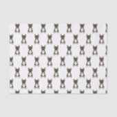 ブラックトリカラーフランスのブルドッグフレンチー犬パターン 薄葉紙 (正面)