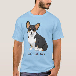 ブラックトリカラーペンブロークウェルシュコーギーパパ Tシャツ