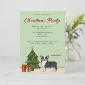 ブラックトリカラーペンブローククリスマスツリー 招待状 (スタンド正面)