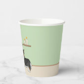 ブラックトリカラーペンブローククリスマスツリー 紙コップ (左)