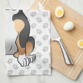 ブラックトリコフランスのールブルドッグフレンチキードッグ&ポーズ キッチンタオル (四つ折り)