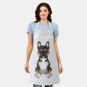 ブラックトリコフランスのールブルドッグフレンチー犬と名前 エプロン (着用した状態)