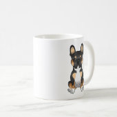 ブラックトリコフランスのールブルドッグ/フランスかわいい犬 コーヒーマグカップ (正面右)