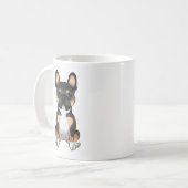 ブラックトリコフランスのールブルドッグ/フランスかわいい犬 コーヒーマグカップ (正面左)