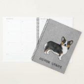 ブラックトリコラーペンブロークウェルシュコーギーと名前 プランナー手帳 (ディスプレー)