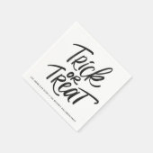 ブラックトリックまたはトリートレタリングハローウィンパーティ スタンダードカクテルナプキン (角)