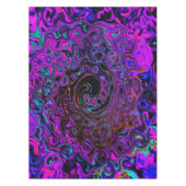 ブラックトリップ（幻覚体験）のようなおよびマゼンタレトロ液スワール テーブルクロス (正面)