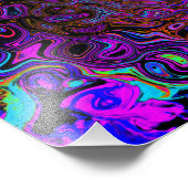 ブラックトリップ(幻覚体験)のようなおよびマゼンタレトロ液スワール フォトプリント (角)