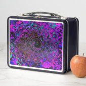 ブラックトリップ(幻覚体験)のようなおよびマゼンタレトロ液スワール メタルランチボックス (インサイチュ)