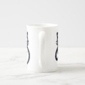 ブラックトリニティノットケルト猫ボーン中国マグ ボーンチャイナマグカップ (裏面)