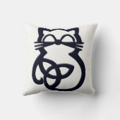 ブラックトリニティノットケルト猫装飾用クッション クッション (裏面)
