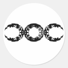 ブラックトリプル女神ムーンデザイン ラウンドシール